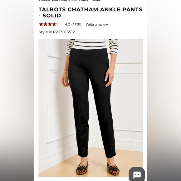 TALBOTS CHATHAM ANKLE PANTS - Picture 1 of 4